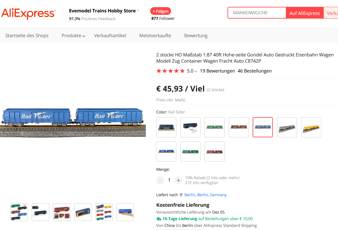 evemodel aliexpress shop screenshot